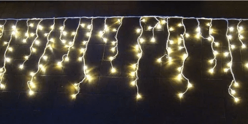 Elétrica Santa Ifigênia | Materiais Elétricos - Cascata Fixa com 400 LEDs  Fio Branco 10 Metros Branco Quente Natal