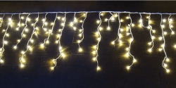 Cascata Fixa com 400 LEDs Fio Branco 10 Metros Branco Quente Natal